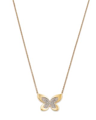 Bloomingdale's Fine Collection Diamond Butterfly Pendant Necklace in 14K Yellow Gold, 1.0 ct. t. w.