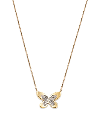 Bloomingdale's Diamond Butterfly Pendant Necklace in 14K Yellow Gold, 1.0 ct. t.w.