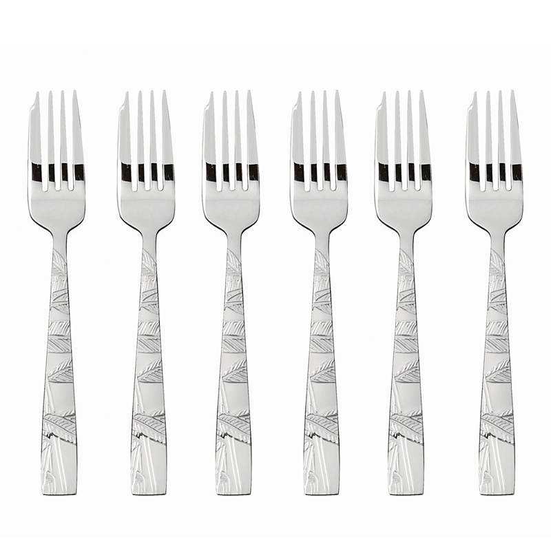 Sambonet Jungle Abstract Foliage Cake Forks, Set Of 6 In Silver