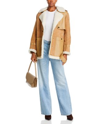 FRAME Short Shearling Trench Jacket | Bloomingdale's