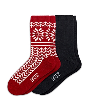 Shop Hue Folkloric Boot Socks, Pack Of 2 In Red