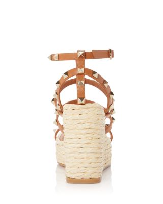 Women's Rockstud Espadrille Platform Wedge Sandals