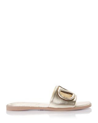 Women's Vlogo Cutout Flat Slide Sandals