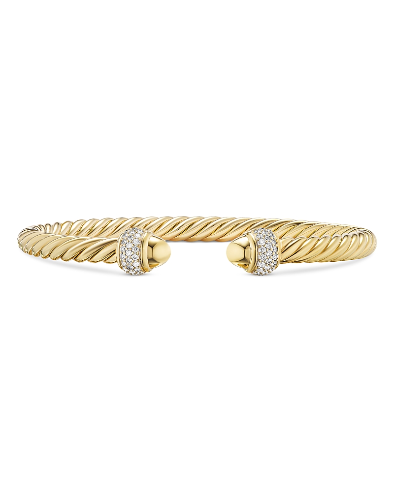 David Yurman Cable Bracelet in 18K Yellow Gold with Diamonds