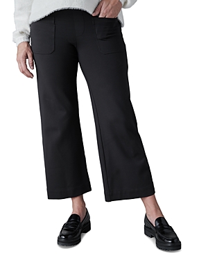 Ingrid & Isabel Wide Leg Ankle Maternity Pants In Black Onyx