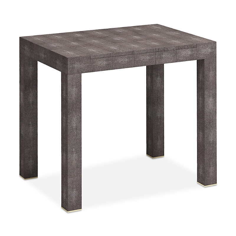 Aerin Shagreen Embossed Game Table With Dice In Chocolate