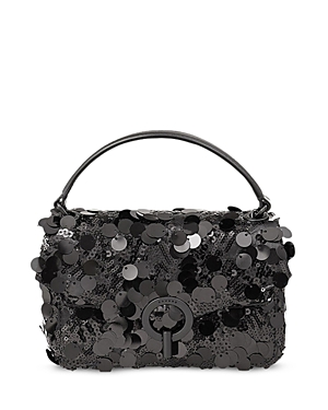 Shop Sandro Yza Disco Small Handbag In Black