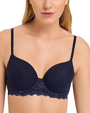 Hanro Luxury Moments T-shirt Bra In Deep Navy