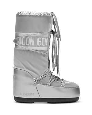 Moon Boot Icon Glance Metallic Shell And Pvc Snow Boots In Silver