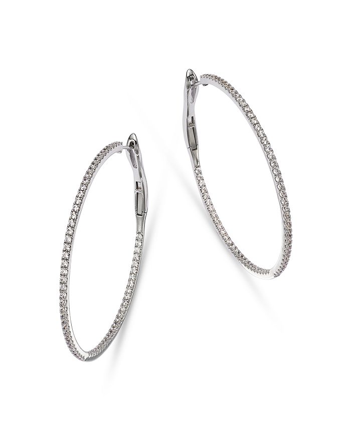 Bloomingdale's Diamond Inside Out Large Hoop Earrings in 14K White Gold ...