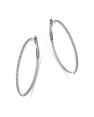 Bloomingdale's Diamond Inside Out Large Hoop Earrings in 14K White Gold, 3.0 ct. t.w.