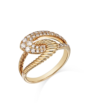 Bloomingdale's Diamond Interlocking Ring In 14k Yellow Gold, 0.50 Ct. T. W. In Gold