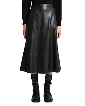 Good American Women's Better Than Leather Midi Skirt, Size 16, Black