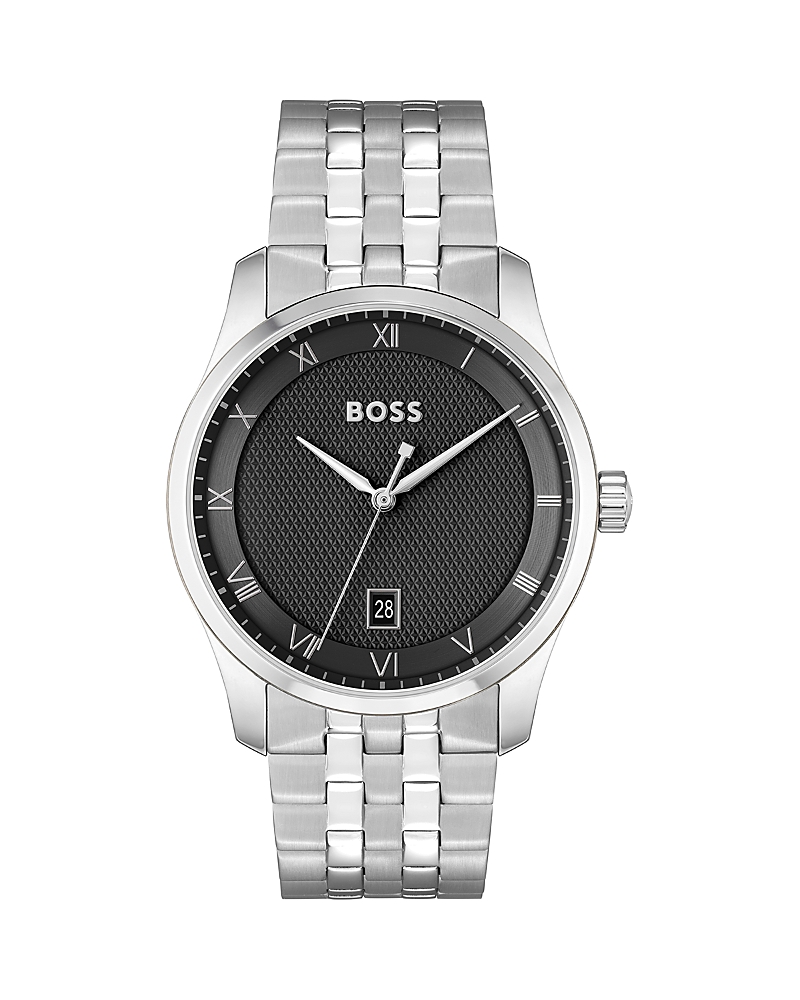Hugo Boss Boss Principle Watch Silver In Black/silver