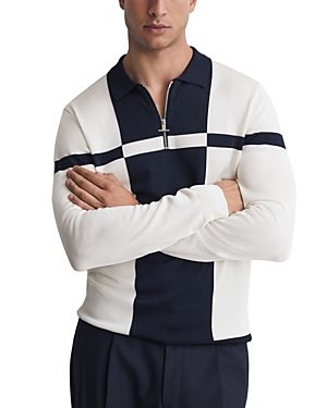 REISS LANGLAND HALF ZIP COLLARED KNIT SHIRT