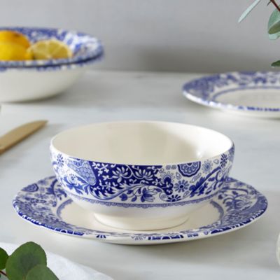 Blue Italian Brocato Salad Plate, Set of 4