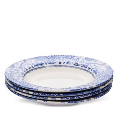 Blue Italian Brocato Soup Plate, Set of 4