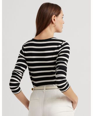 Cotton Long Sleeve Striped Tee