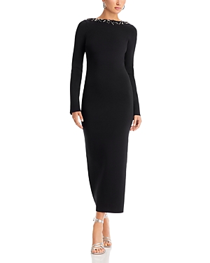 Cult Gaia Eleanora Embellished Knit Dress In Black