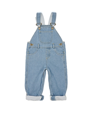 Shop Dotty Dungarees Unisex Classic Pale Denim Overalls In Blue