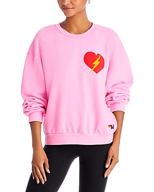 Aviator Nation Crewneck Sweatshirt In Neon Pink