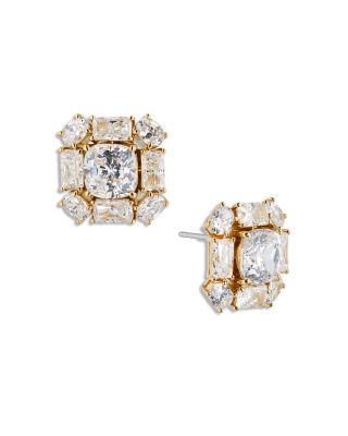 Nadri Rockstars Mixed Cubic Zirconia Halo Stud Earrings