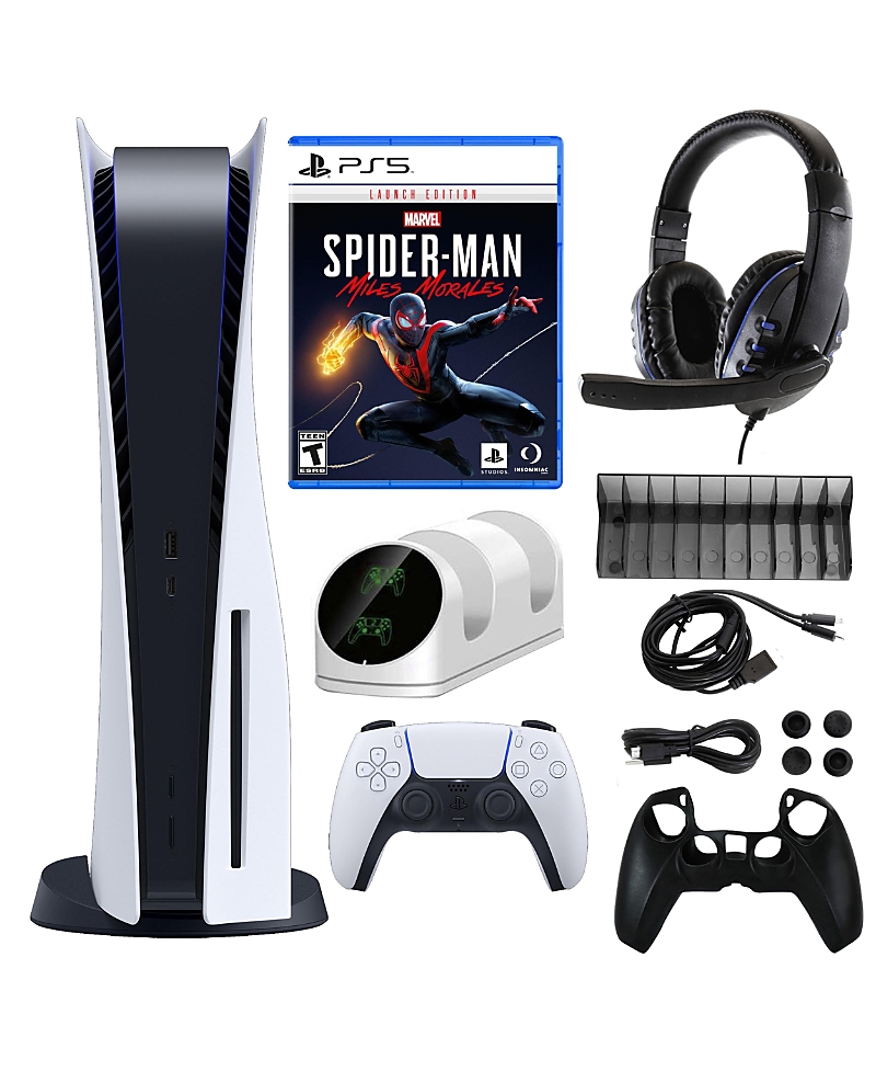 Sony PlayStation 5 Console with Spider-Man Miles Morales Game and Accessories Kit