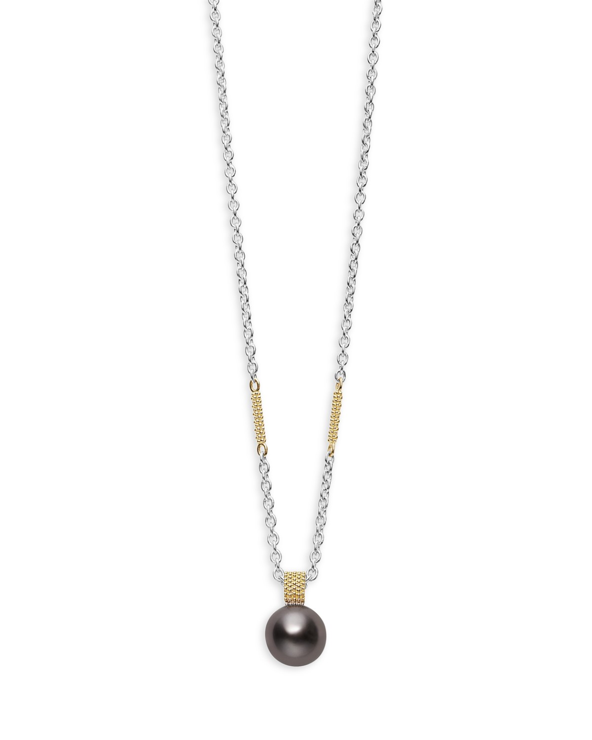 18K Yellow Gold & Sterling Silver Luna Pearl Pendant Necklace, 16-18"