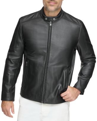 Andrew Marc Viceroy Leather Full Zip Moto Jacket | Bloomingdale's