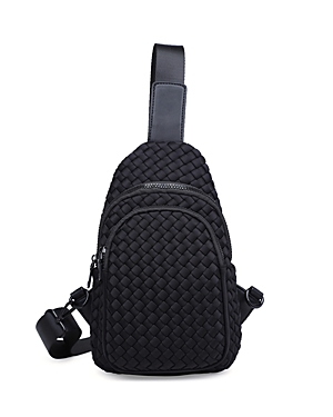Sol & Selene Beyond The Horizon Medium Woven Neoprene Sling Backpack In Black