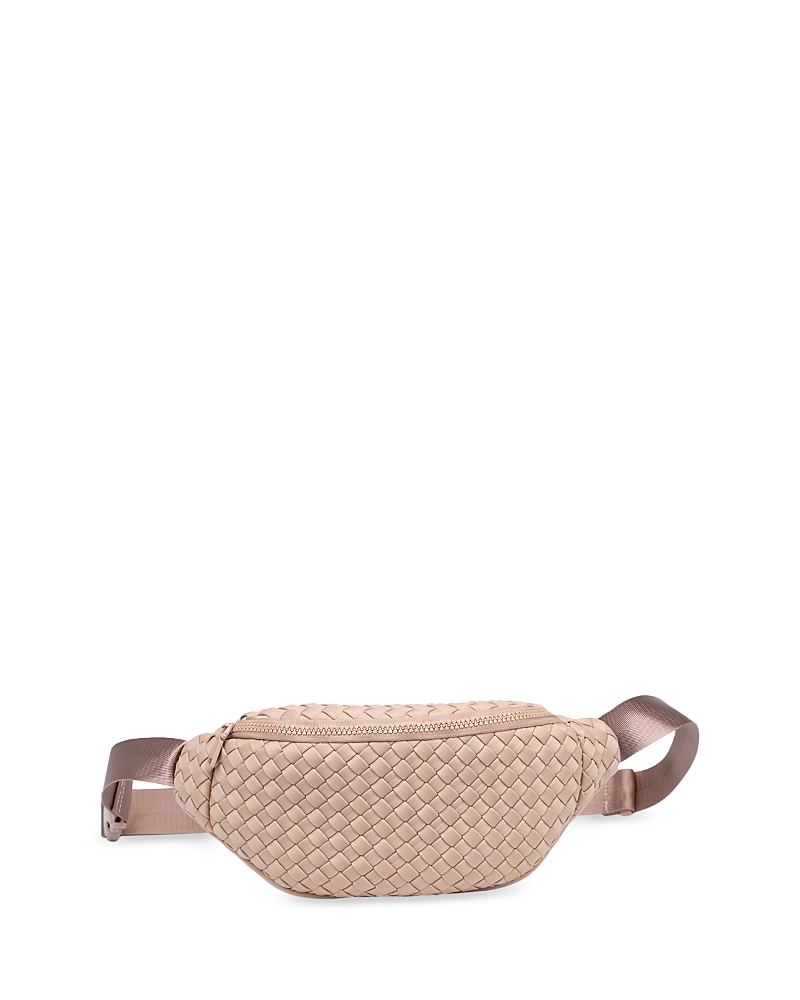 Sol & Selene Aim High Medium Woven Neoprene Belt Bag In Nude