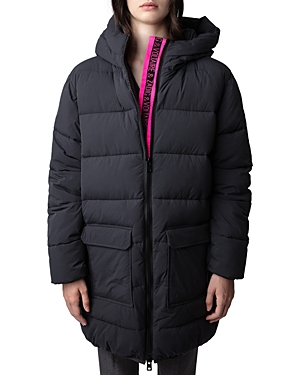 Zadig & Voltaire Zadig&voltaire Womens Noir Korail Padded Shell Coat In Noir