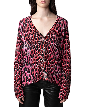 Zadig & Voltaire Mirka Leopard-print Cardigan In Rubber