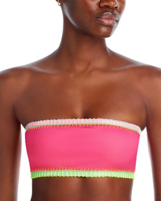 Platinum inspired by Solange Ferrarini - Crochet Trim Bandeau Bikini Top