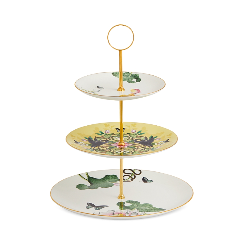Wedgwood Wonderlust Waterlily 3-tier Cake Stand In Multi