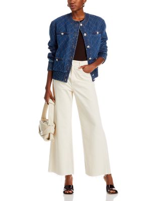 Taylor Cropped Wide Leg Jeans in Ecru