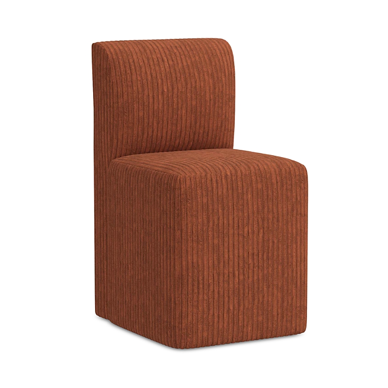 Sparrow & Wren 'finn Dining Chair With Casters In Corded Velvet Rust