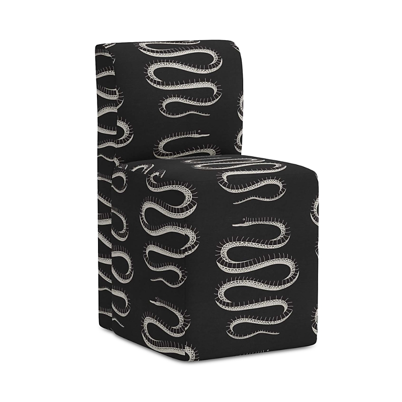 Sparrow & Wren 'finn Dining Chair With Casters In Snake Climb Ink