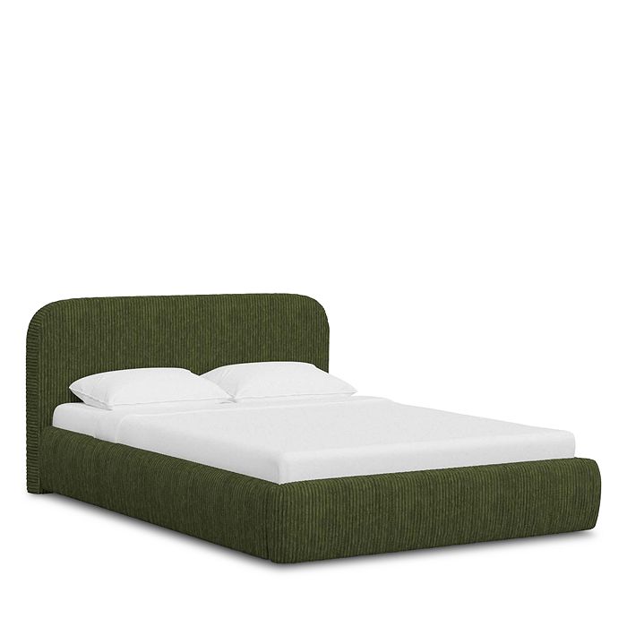 Shop Sparrow & Wren Luna Platform Bed, Twin In Corded Velvet Evergreen