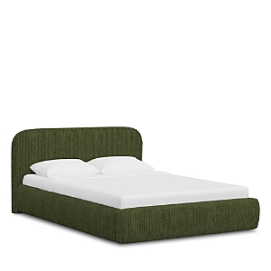 Sparrow & Wren Luna Platform Bed, Full In Corded Velvet Evergreen