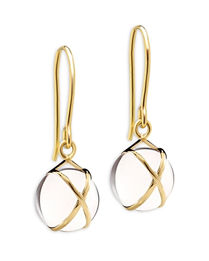 L. Klein Prisma 18k Gold Crystal Quartz Drop Earrings