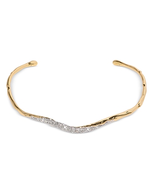 ALEXIS BITTAR SOLANALES SLIM MOLTEN COLLAR NECKLACE IN 14K GOLD PLATED