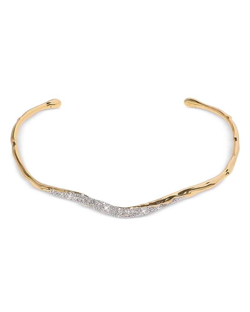 Alexis Bittar Solanales Slim Molten Collar Necklace in 14K Gold Plated
