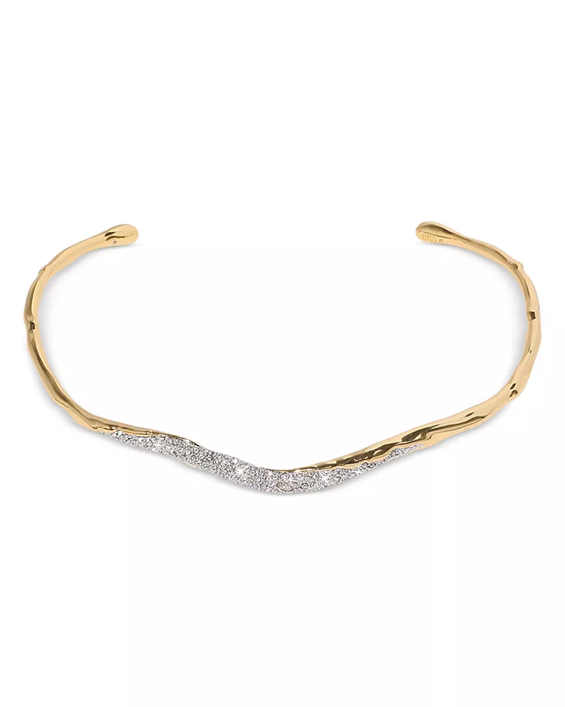 Alexis Bittar Solanales Slim Molten Collar Necklace in 14K Gold Plated