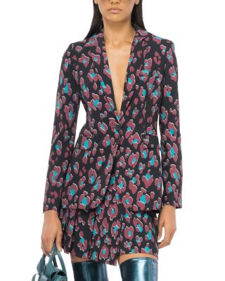 PINKO - Grimilde Animal Print Slim Fit Cady Blazer