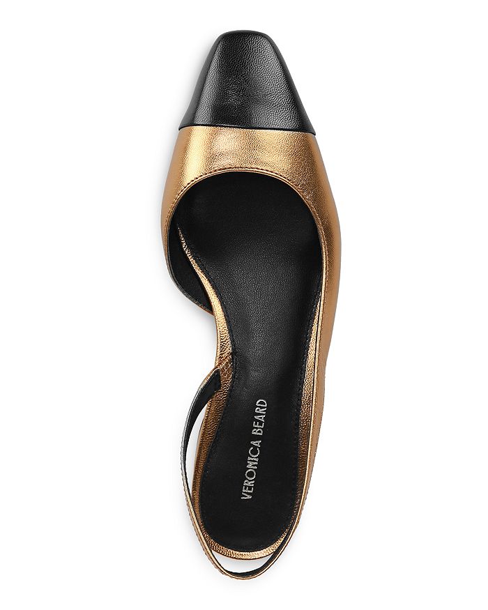 Shop Veronica Beard Women's Cecile Slip On Slingback Pumps In Dark Gold/black
