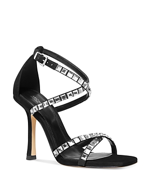 Shop Michael Kors Women's Celia Embellished Strappy High Heel Sandals In Black
