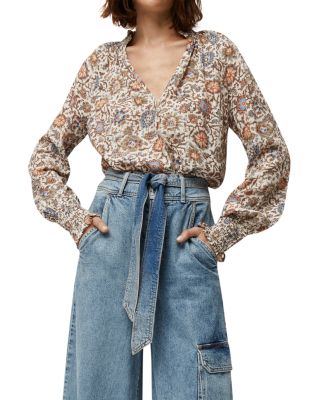 Veronica Beard Alexandria Floral Print Top