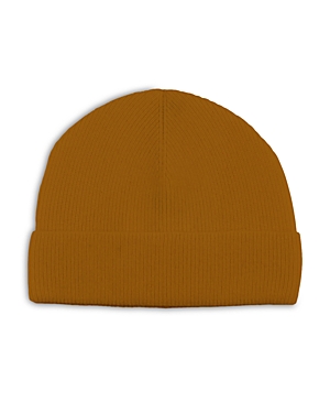 Sandro Cashmere Ribbed Turn Up Beanie In Camel