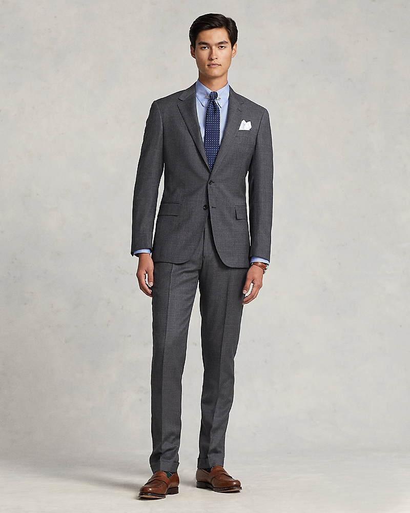 Polo Ralph Lauren Single-breasted Wool Suit Jacket In Medium Grey Multi